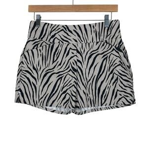 INC Shorts Womens 4 Tan Black Zebra Print High Rise Safari Lightweight Boho